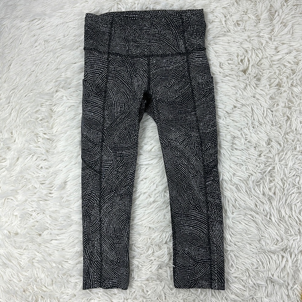 Lululemon Fast and Free Crop II 19" *Nulux Free Spirit Ice Grey Black